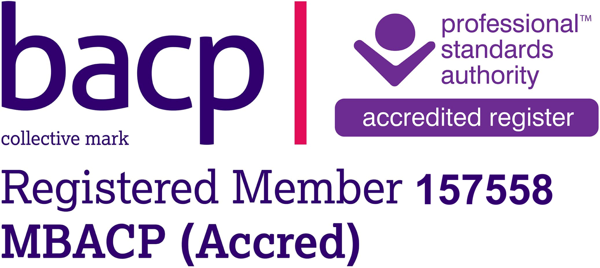 Logo showing BACP Accredited counsellor
