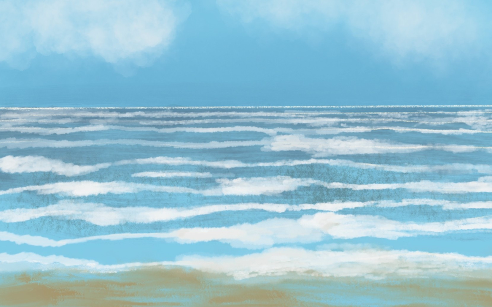 paintig of the sea and waves