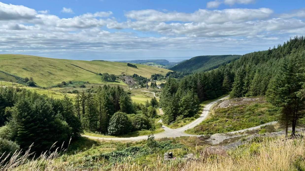 Countryside with path going in different directions